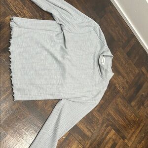 Garage Gray Sweatshirt with Long Sleeves and Ruffled Hem